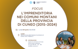 Focus “L’imprenditoria nei comuni montani della provincia di Cuneo (2015-2024)” | Lunedì 28 aprile ore 10:30