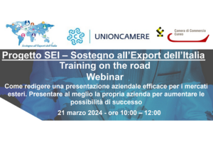 Webinar "Come redigere una presentazione aziendale efficace per i mercati esteri" Webinar "Come redigere una presentazione aziendale efficace per i mercati esteri"