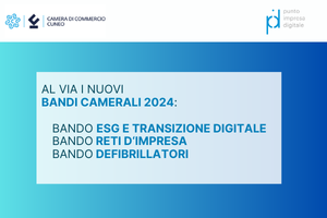 Al via nuovi bandi a favore delle imprese, invio domande a artire da lunedì 8 luglio 2024 Al via nuovi bandi a favore delle imprese, invio domande a artire da lunedì 8 luglio 2024a lunedì 8 luglio 2024